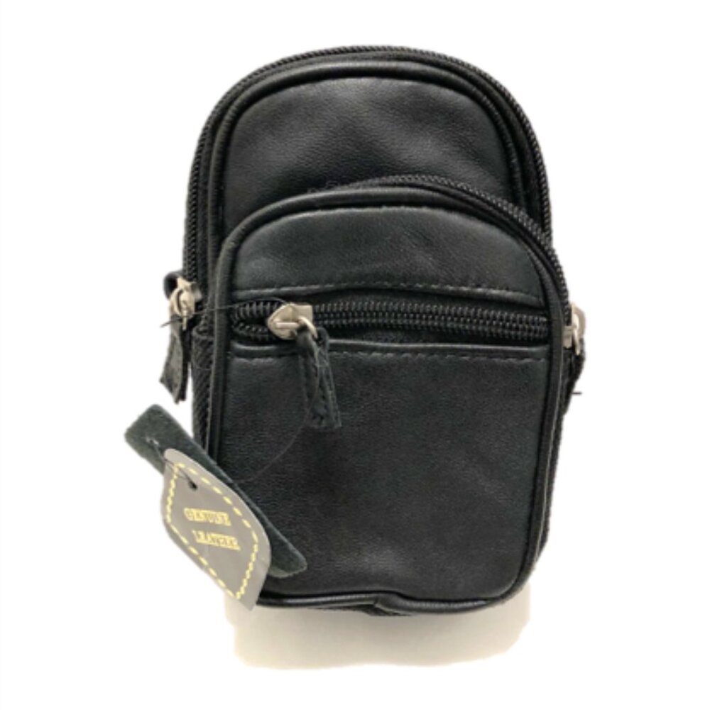 Roma Leather Small Belt Loop or Crossbody Pouch, for Camera or Phone 3701